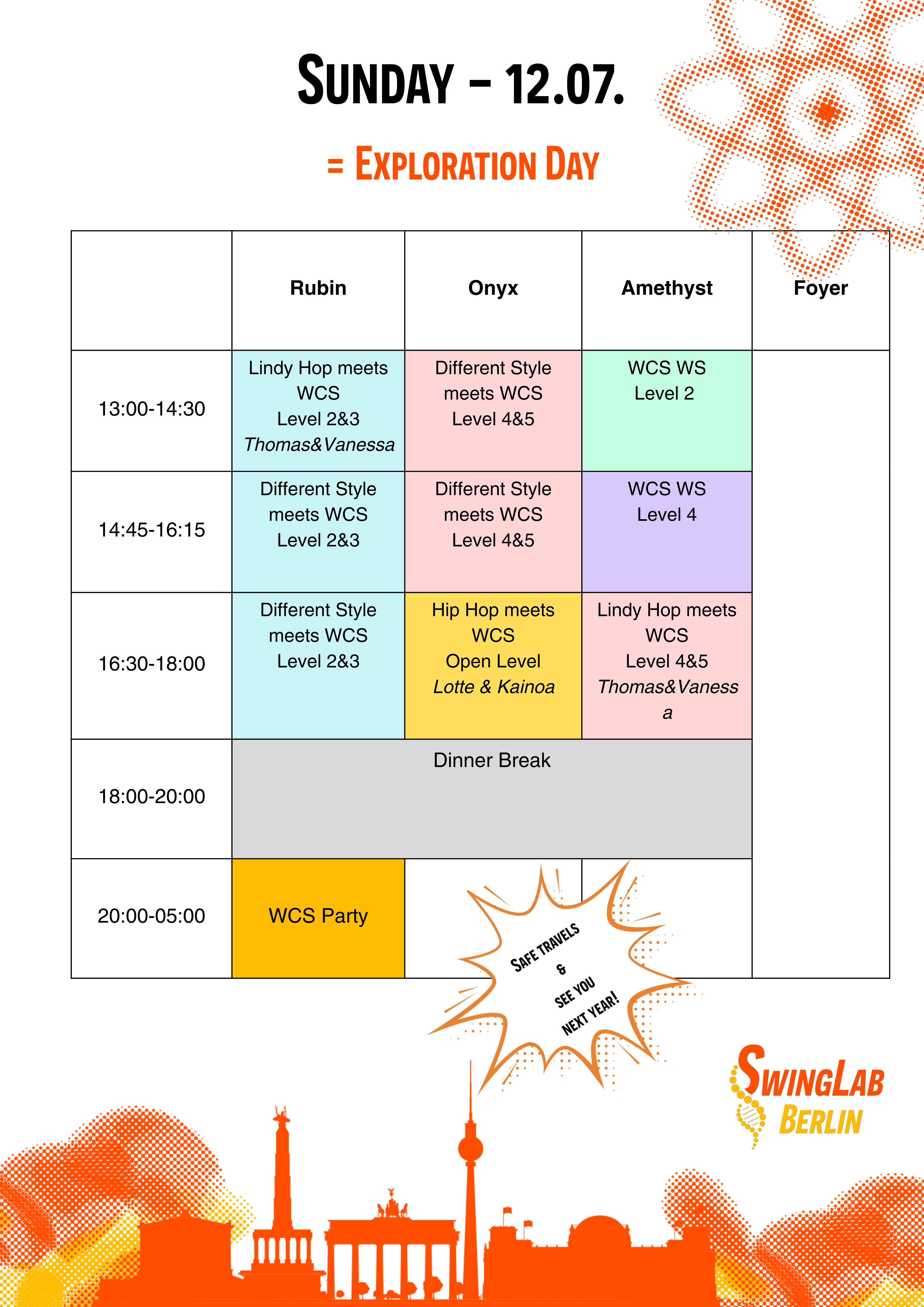 Sunday Schedule
